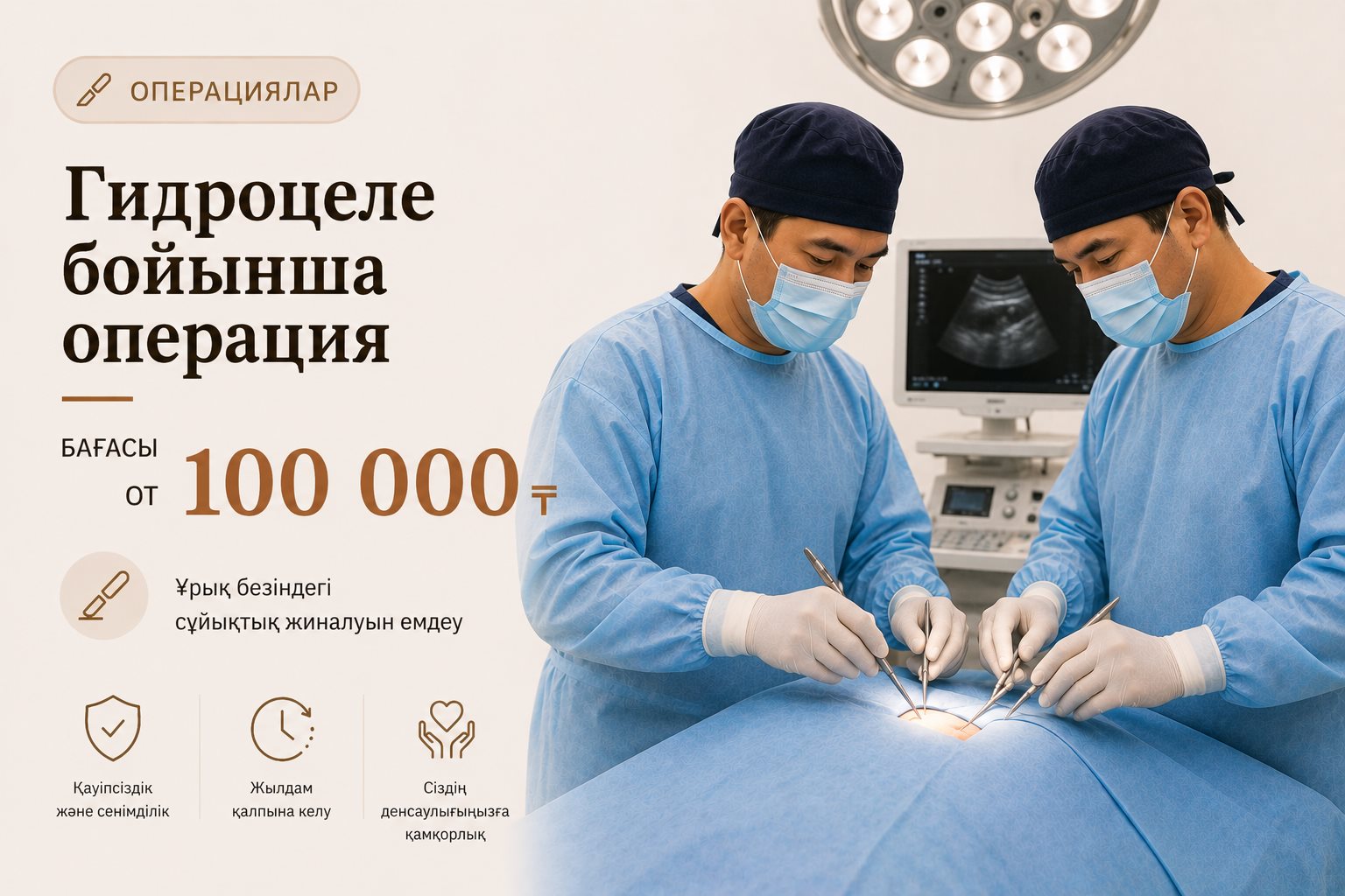 Гидроцеле кезіндегі операция