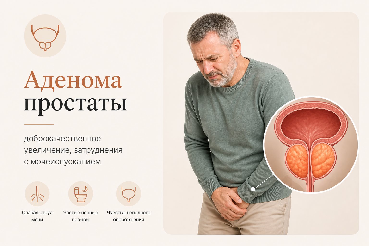 Аденома простаты — доброкачественное увеличение