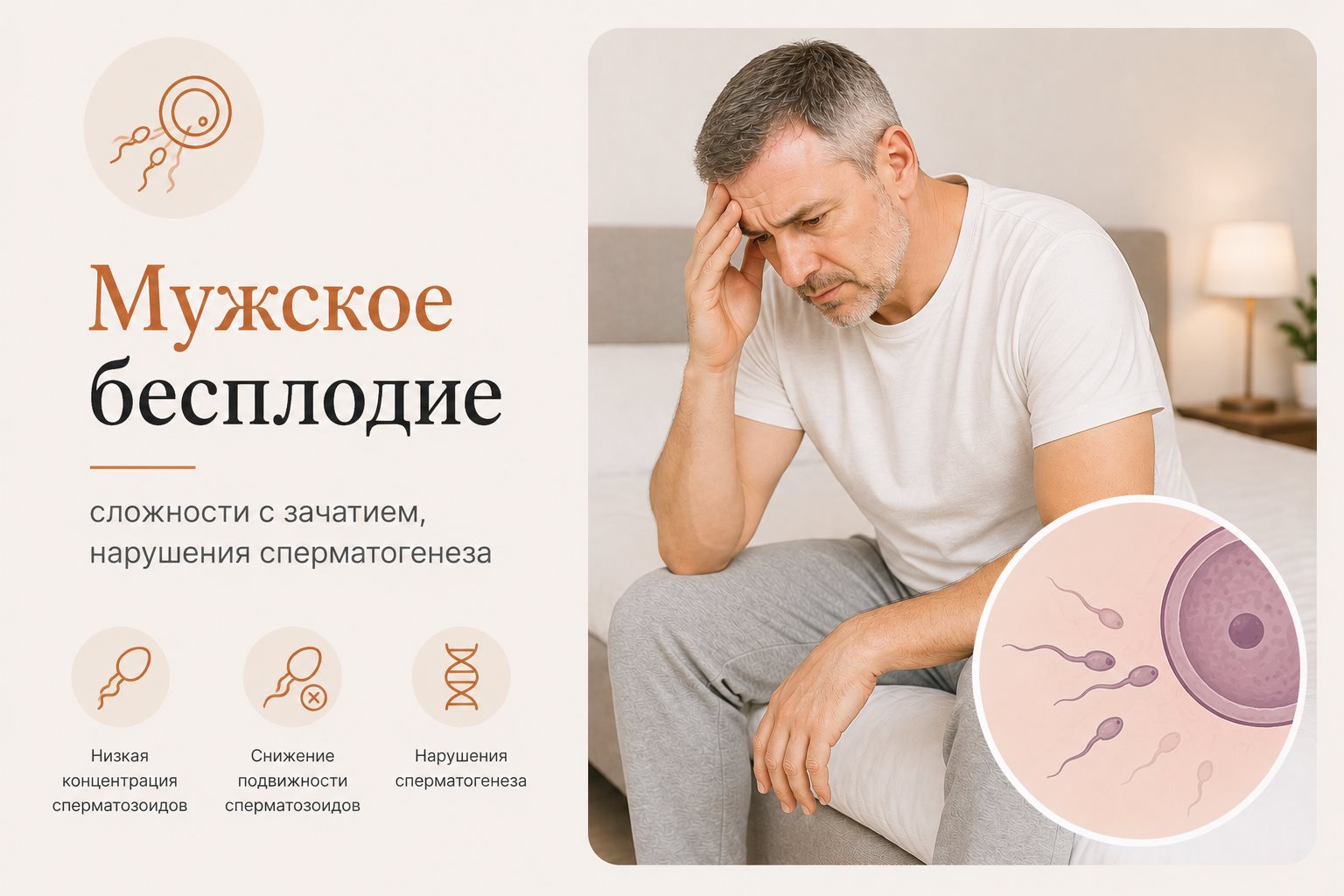 Мужское бесплодие — сложности с зачатием